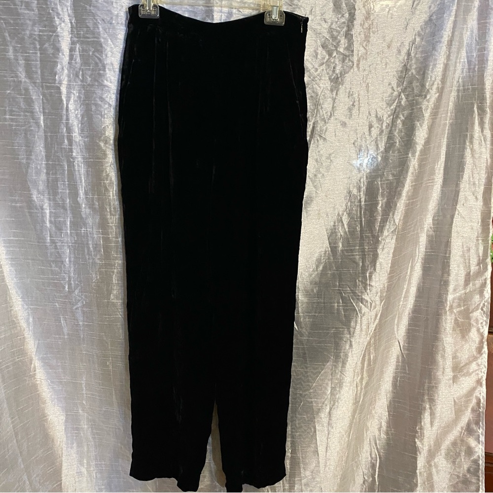 Massimo Dutti SZ 8 GUC, non stretch baggy crushed velvet trousers, side zip